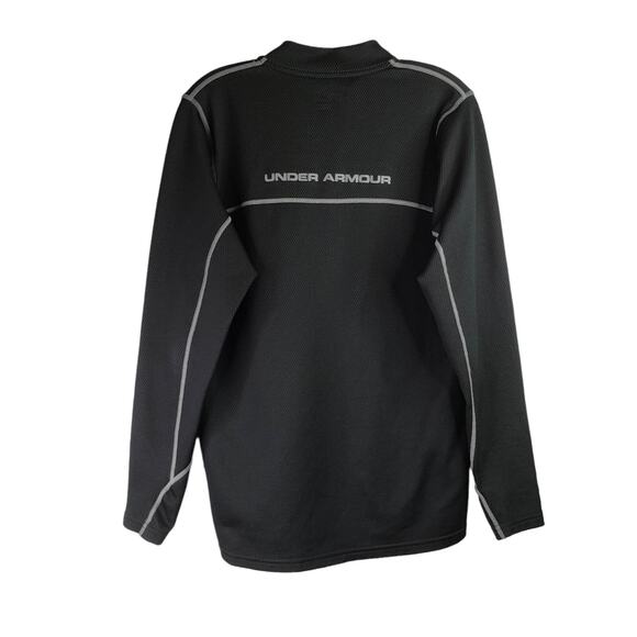Under Armour UA Pullover ColdGear Mens Size Medium Black Quarter Zip Baselayer - Picture 3 of 10